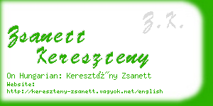 zsanett kereszteny business card